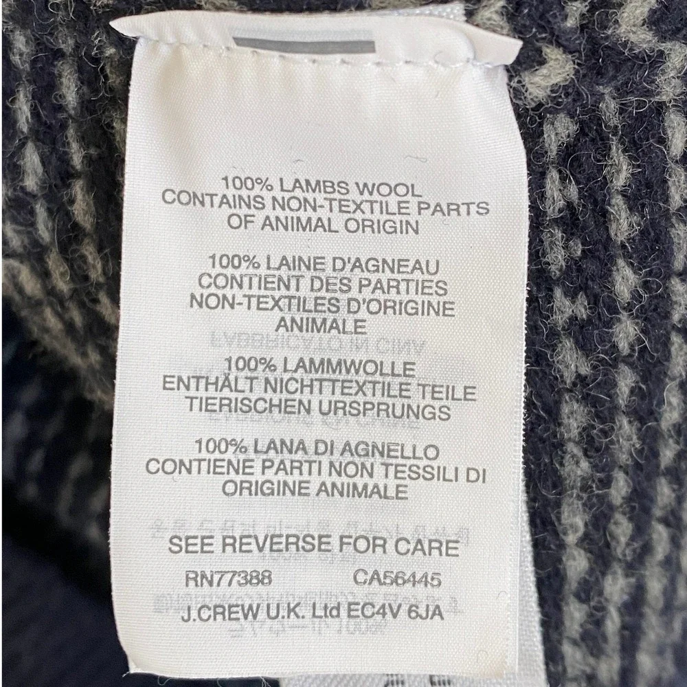 J. Crew Men's Shawl Collar Sweater Size M‎ Navy 100% Lambs Wool